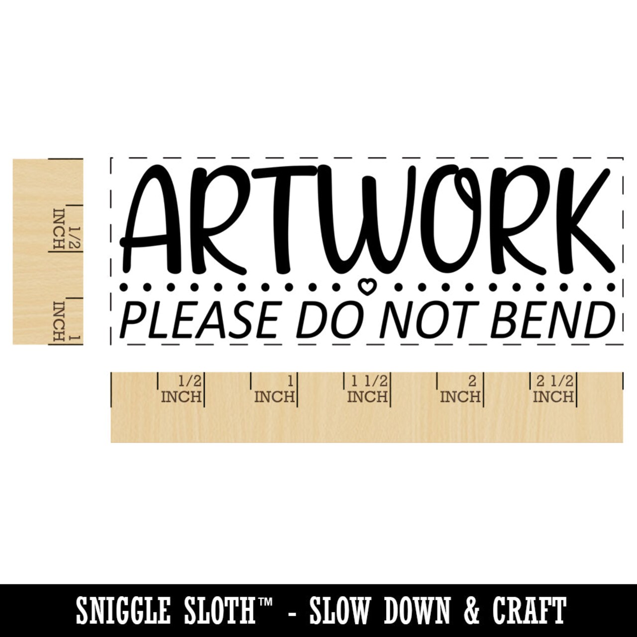 Artwork Please Do Not Bend Dots Heart Detail Self-Inking Rubber Stamp Ink Stamper for Business Office